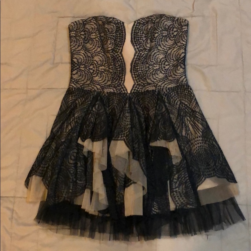 BCBG Black and Beige Cocktail Dress - Picture 3 of 4
